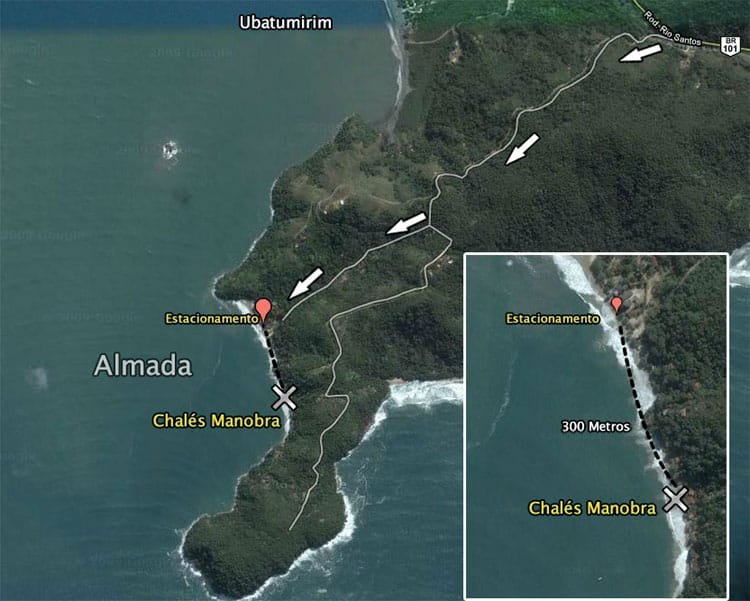 Casinhas da Almada - Praia da Almada - Ubatuba - Mapa de Localização - Foto