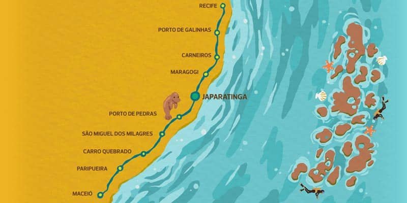 Mapa de Japaratinga, Alagoas foto