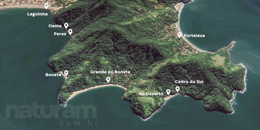 imagem do Mapa da Trilha das 7 Praias Ubatuba - Naturam